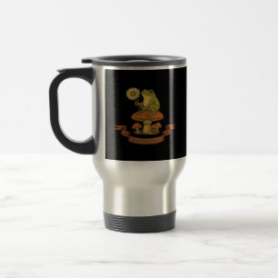 Frog Of The Garden Fairycore  Cottagecore Frog And Travel Mug