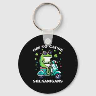 Frog off to cause shenanigans st patricks day funn key ring
