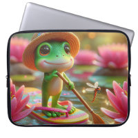 Frog On A Flip-Flop In a Pond