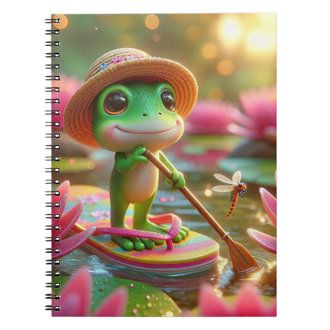 Frog On A Flip-Flop In a Pond Notebook (Front)