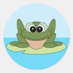 Frog on a Lily Pad Sticker
