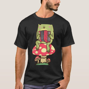 Frog On A Mushroom Accordion Player Accordionist T-Shirt