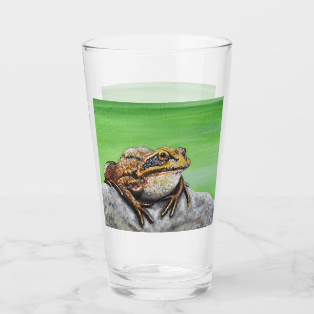 Frog on a Rock Glass (Front)