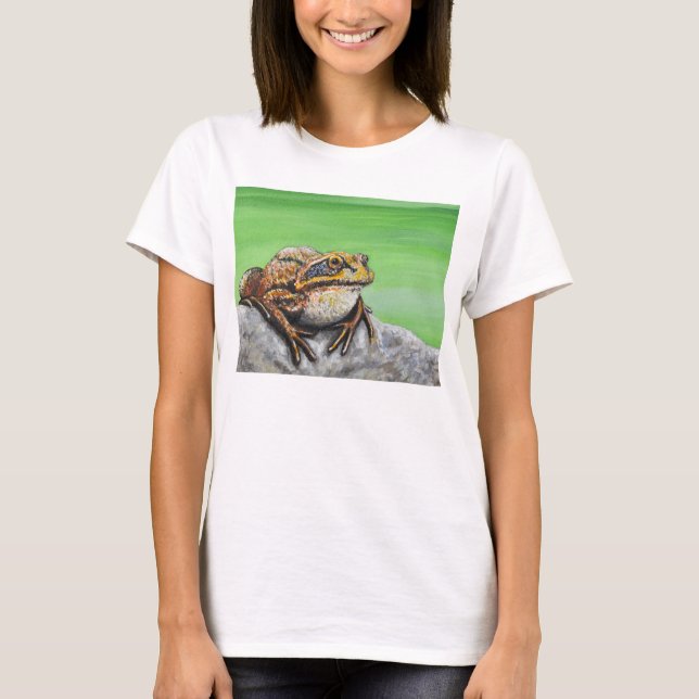 Frog on a Rock painting T-Shirt (Front)