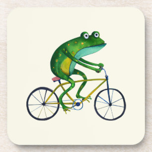 Frog On Bicycle Coaster