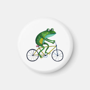Frog On Bicycle Magnet