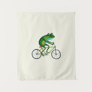 Frog On Bicycle Tapestry