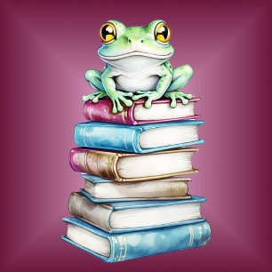 Frog on Books  T-Shirt