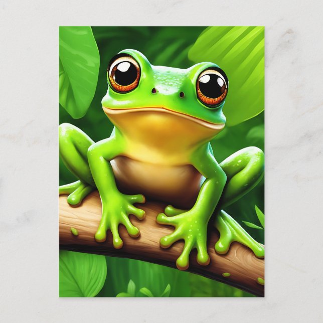 Frog on branch Nature Art Postcard (Front)