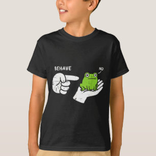 Frog On Hand Behave Funny Meme Cartoon Men Women T-Shirt