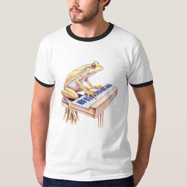 Frog On Keyboards T-Shirt (Front)