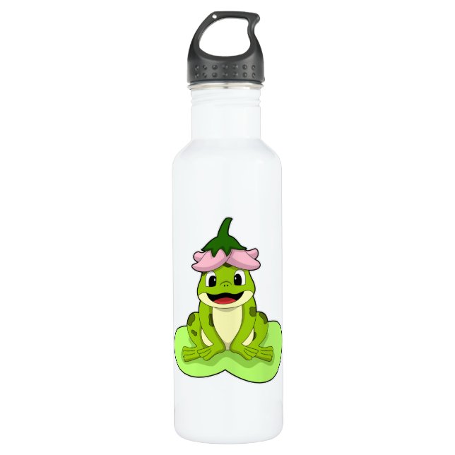 Frog on Leaf 710 Ml Water Bottle (Front)