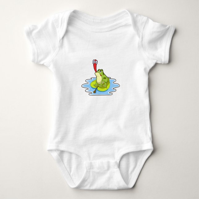 Frog on Leaf with Insect Baby Bodysuit (Front)