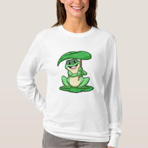 Frog on Leaf with Umbrella T-Shirt