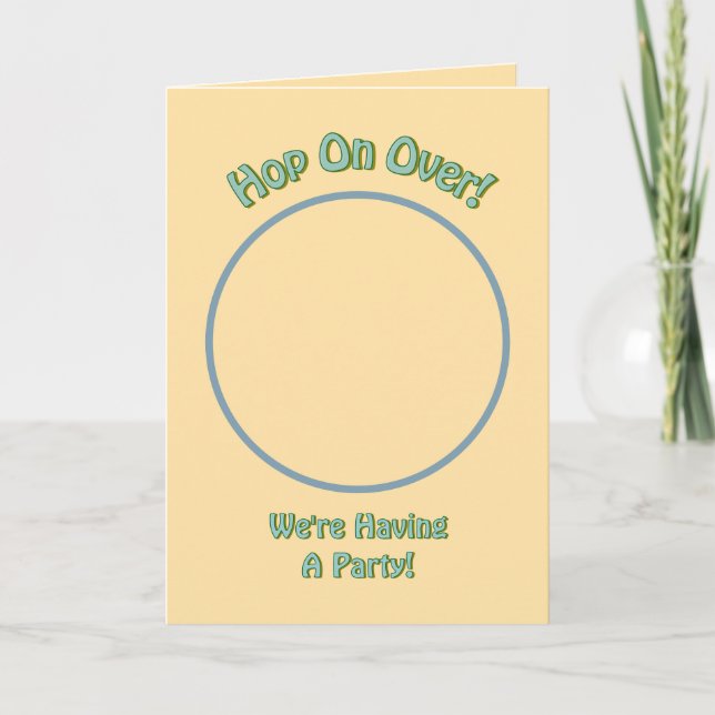 FROG ON LILY PAD-"HOP ON OVER" (PHOTOG.) INVITATION (Front)