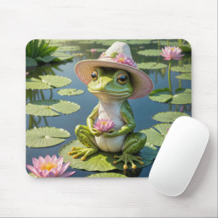 Frog On Lily Pad Mouse Pad