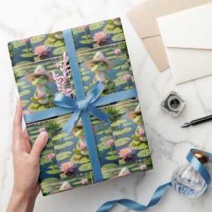 Frog On Lily Pad Wrapping Paper