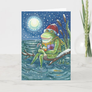 FROG ON LOG HOLIDAY CHRISTMAS GREETING CARD Verse