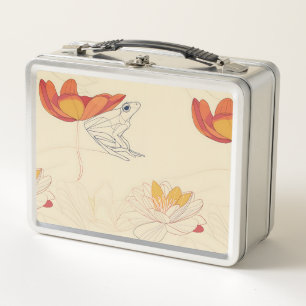 Frog on Lotus Metal Lunch Box