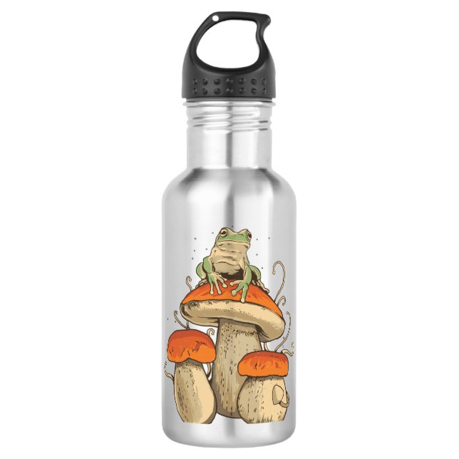 Frog on mushroom 710 ml water bottle (Front)