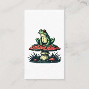 Frog on Mushroom Cottagecore Forest Magic Fungi Enclosure Card