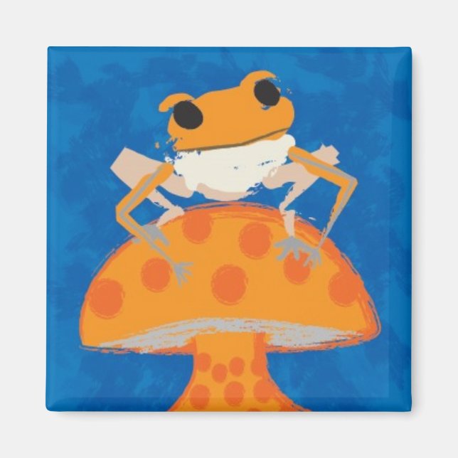 frog on mushroom magnet (Front)