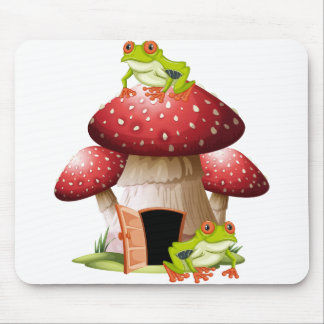 Frog on mushroom mouse pad