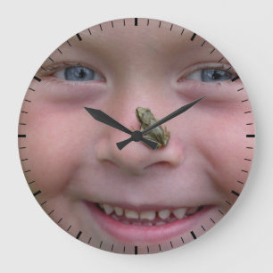 Frog On Nose Large Clock