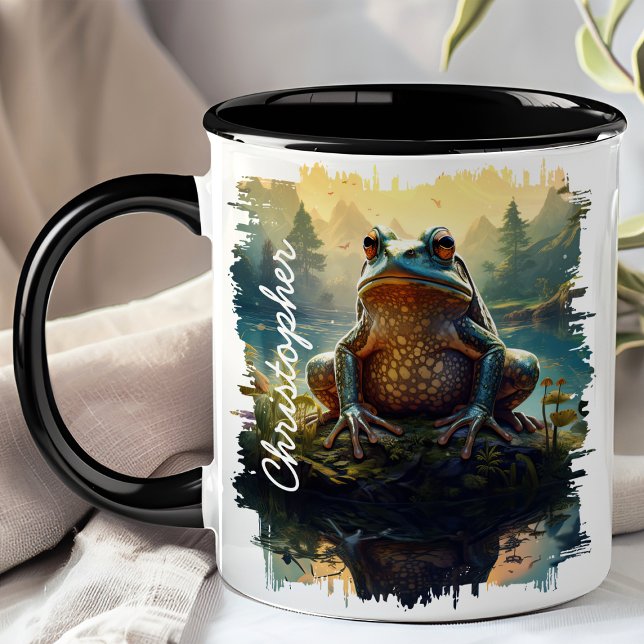 Frog on Rock Forest Mug (Creator Uploaded)