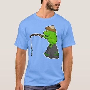Frog on Stone at Fishing with Fishing rod Fish T-Shirt