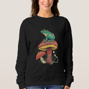 Frog Over Mushroom Nature Sweatshirt