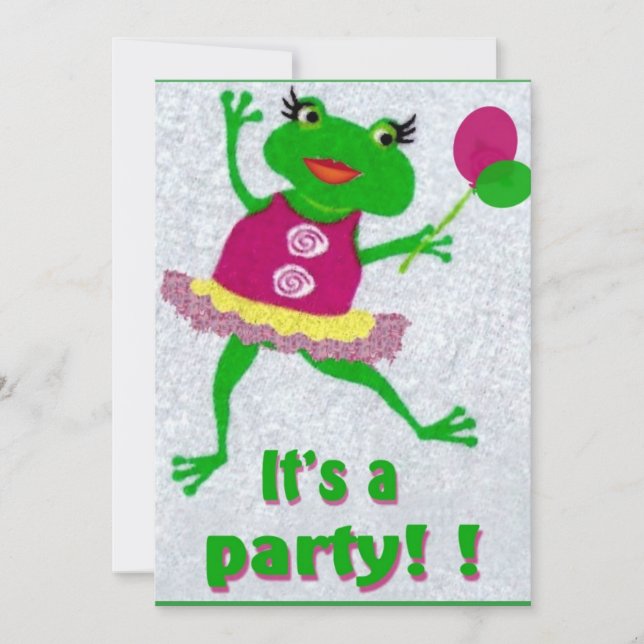 Frog Party Invitation Birthday Celebration (Front)