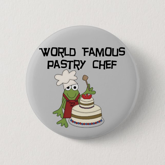 Frog Pastry Chef Tshirts and Gifts 6 Cm Round Badge (Front)