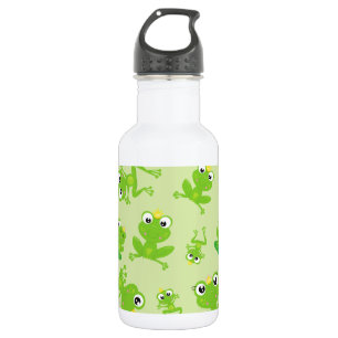 Frog Pattern, Cute Frogs, Green Frogs, Frog Prince 532 Ml Water Bottle