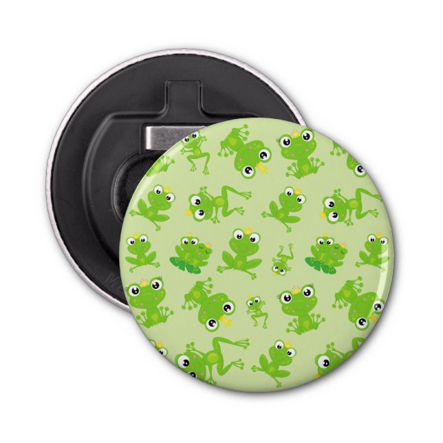 Frog Pattern, Cute Frogs, Green Frogs, Frog Prince Bottle Opener (Front)