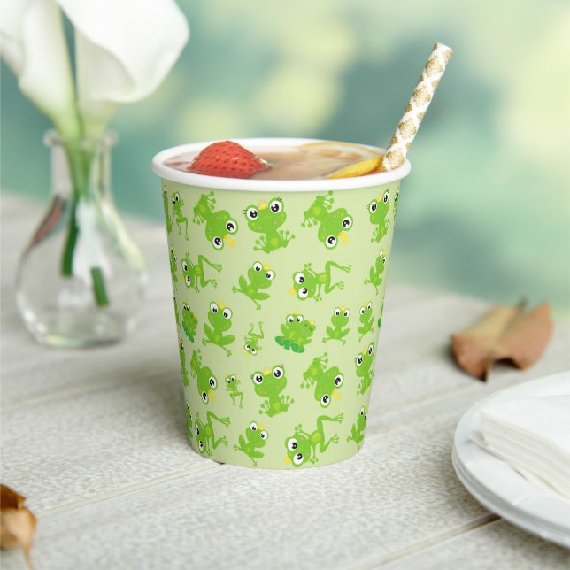 Frog Pattern, Cute Frogs, Green Frogs, Frog Prince Paper Cups (Insitu)