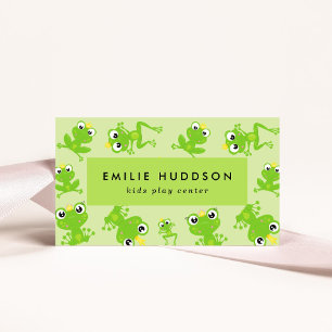 Frog Pattern, Kids Play Centre, Activity Centre Business Card