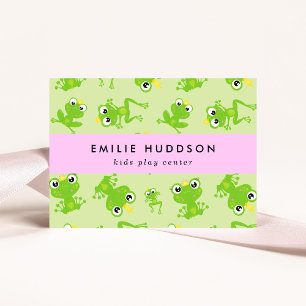 Frog Pattern, Kids Play Centre, Activity Centre Business Card