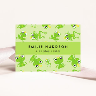 Frog Pattern, Kids Play Centre, Activity Centre Business Card