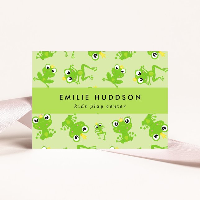 Frog Pattern, Kids Play Centre, Activity Centre Business Card (Creator Uploaded)