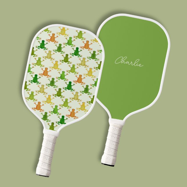 Frog pattern personalised pickleball paddle (Frog pattern personalized pickleball paddle)