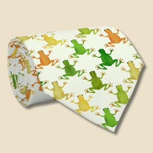 Frog pattern tie