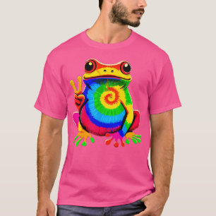 Frog Peace Hippie Tie-Dye Frog T-Shirt