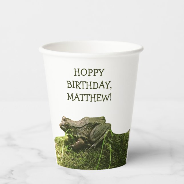 Frog Photo Personalised Party Paper Cups (Front)