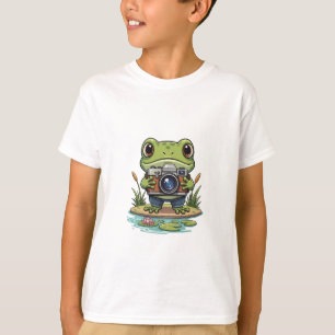 Frog Photographer with Camera Kids T-Shirt