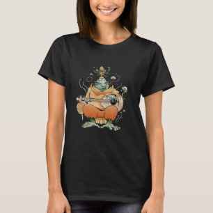 Frog Playing A Banjo Instrument Sitting Animal Cot T-Shirt