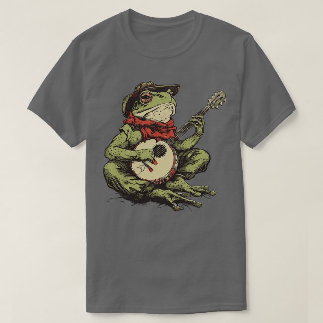 frog playing banjo T-Shirt (Design Front)