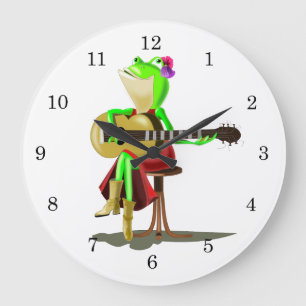 Frog Playing Guitar Funny Clock