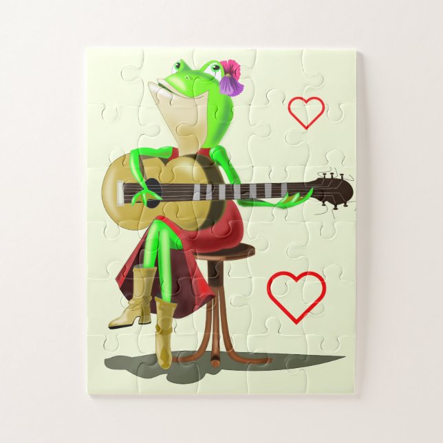 Frog Playing Guitar Puzzle (Vertical)