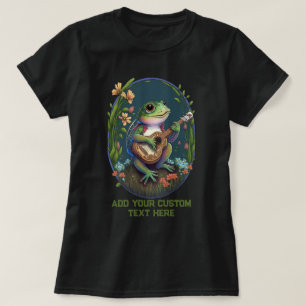 Frog Playing Guitar Wildfower Toad, Frog Lovers T-Shirt